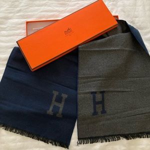 Hermès mens cashmere silk muffler